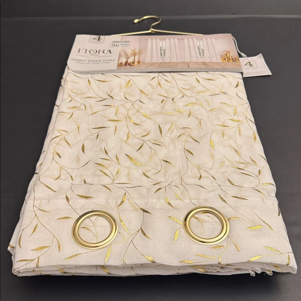FLORA Collection Extra Long Set Of 4 Grommet Window Panels - 37
